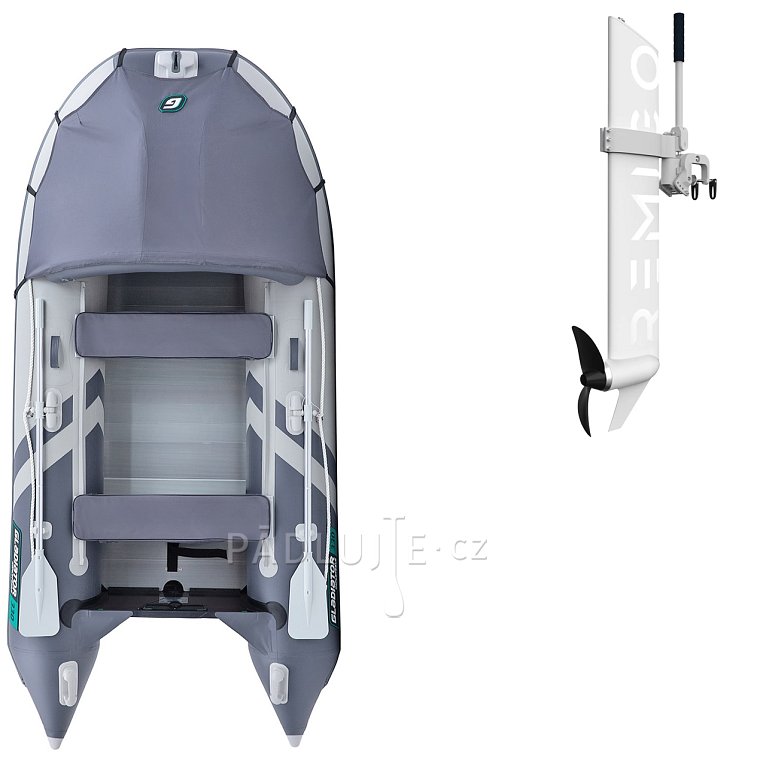 Člun GLADIATOR ACTIVE C330AL light dark grey - nafukovací člun s hliníkovou podlahou
