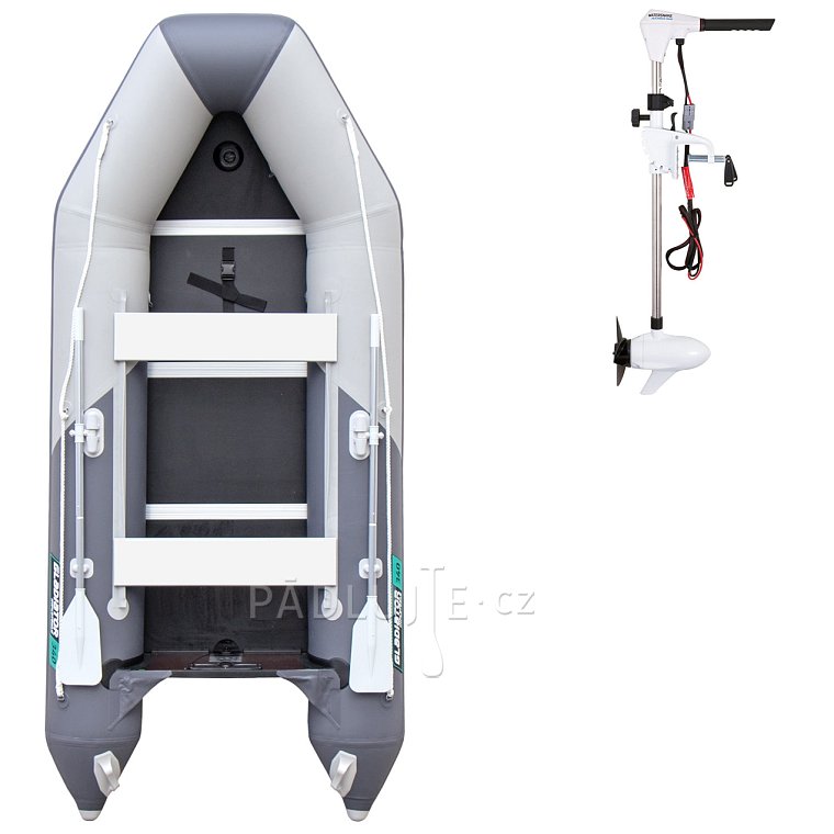 Člun GLADIATOR LIGHT AK320WF light dark grey - nafukovací člun s dřevěnou podlahou