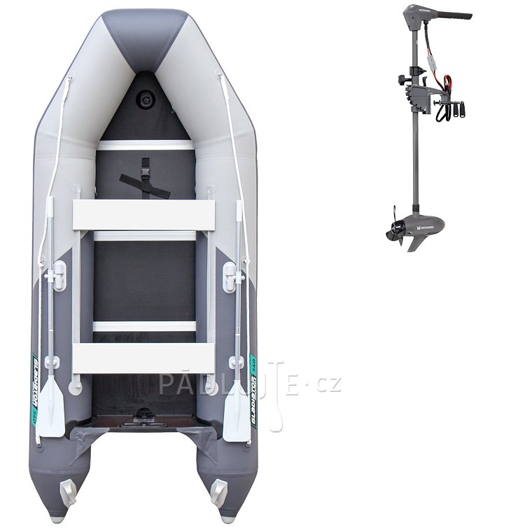 Člun GLADIATOR LIGHT AK320WF light dark grey - nafukovací člun s dřevěnou podlahou