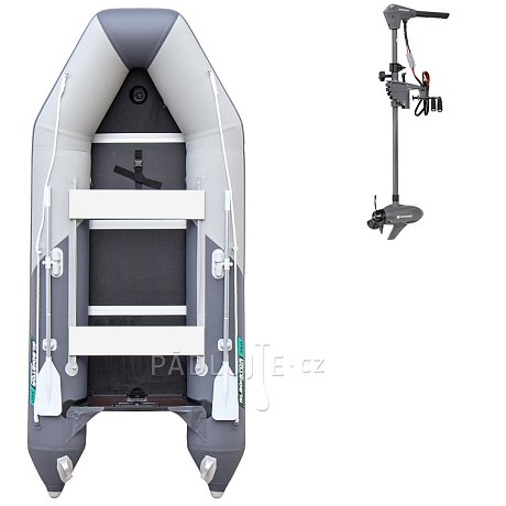 Člun GLADIATOR LIGHT AK320WF light dark grey - nafukovací člun s dřevěnou podlahou