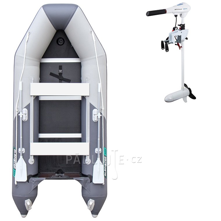 Člun GLADIATOR LIGHT AK320WF light dark grey - nafukovací člun s dřevěnou podlahou