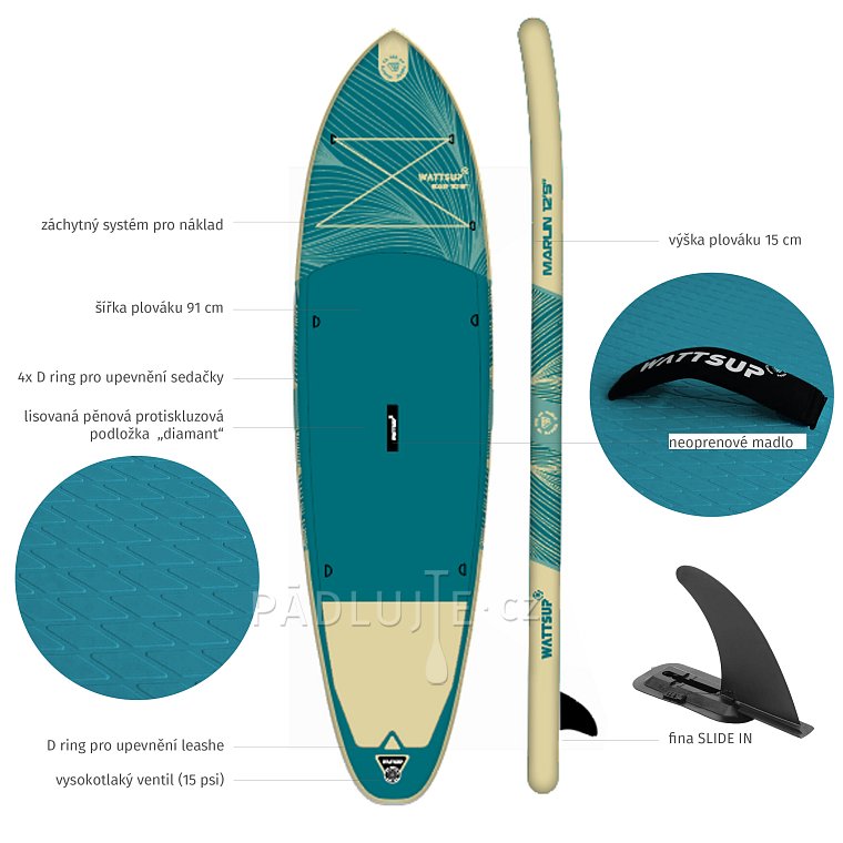 Paddleboard WATTSUP MARLIN 12'5 MINICOMBO - nafukovací