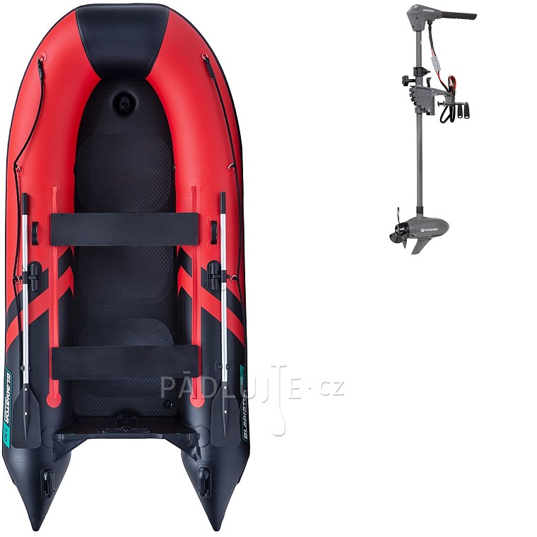 Člun GLADIATOR CLASSIC B330AD red black - nafukovací člun s vysokotlakou podlahou