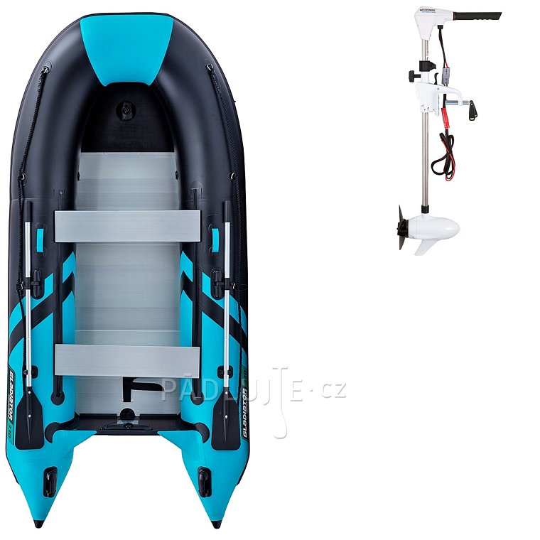 Člun GLADIATOR CLASSIC B330AL black turquise - nafukovací člun s hliníkovou podlahou