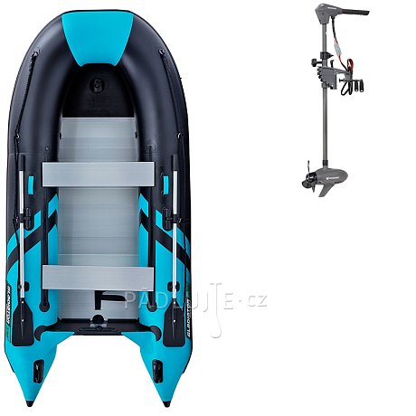 Člun GLADIATOR CLASSIC B330AL black turquise - nafukovací člun s hliníkovou podlahou