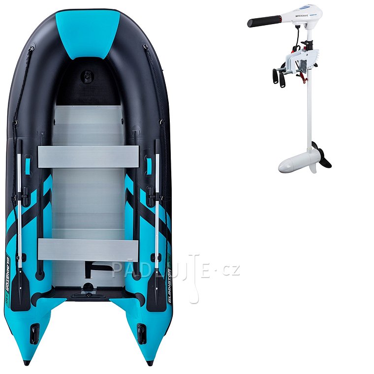 Člun GLADIATOR CLASSIC B330AL black turquise - nafukovací člun s hliníkovou podlahou
