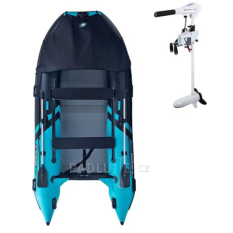 Člun GLADIATOR ACTIVE C370AL black turquise - nafukovací člun s hliníkovou podlahou