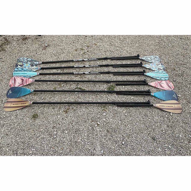 Pádlo RIDEWAVE Pybrocales Combo 4-dílné s laminátovýmm shaftem nastavitelné pro paddleboard i kajak