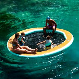 Nafukovací kruhový DOCK RIDEWAVE se síťovým středem průměr 200 cm