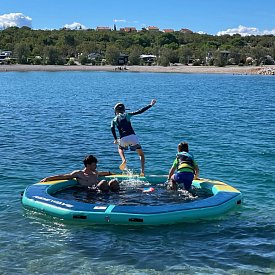 Nafukovací kruhový DOCK RIDEWAVE se síťovým středem průměr 200 cm