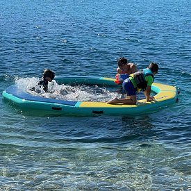 Nafukovací kruhový DOCK RIDEWAVE se síťovým středem průměr 200 cm