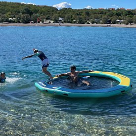 Nafukovací kruhový DOCK RIDEWAVE se síťovým středem průměr 200 cm