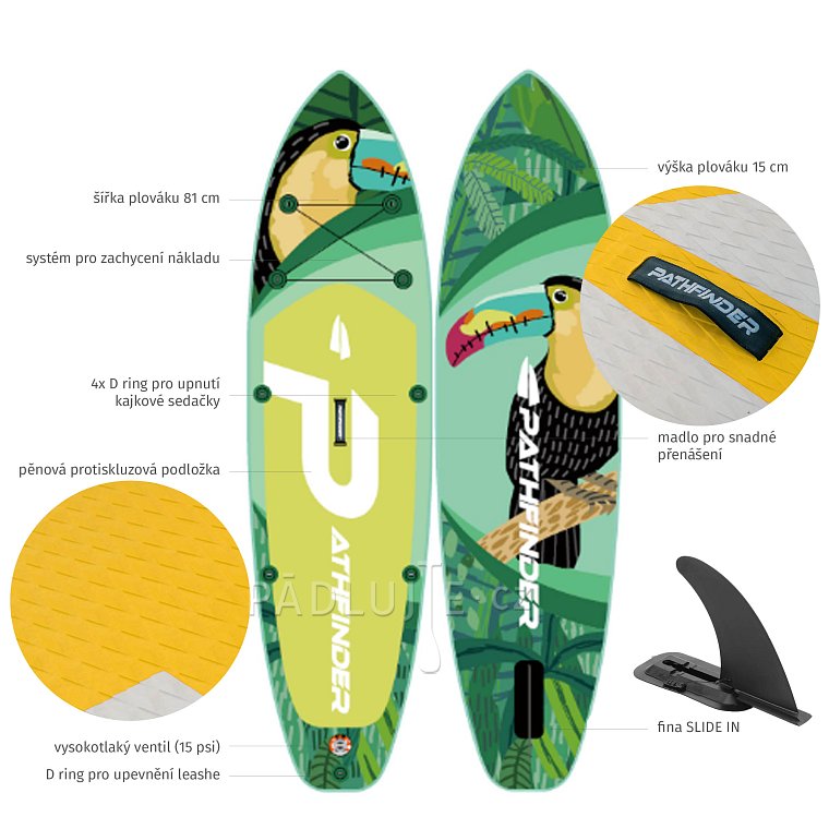 Paddleboard PATHFINDER TOUCAN LEAF 10'2 - nafukovací