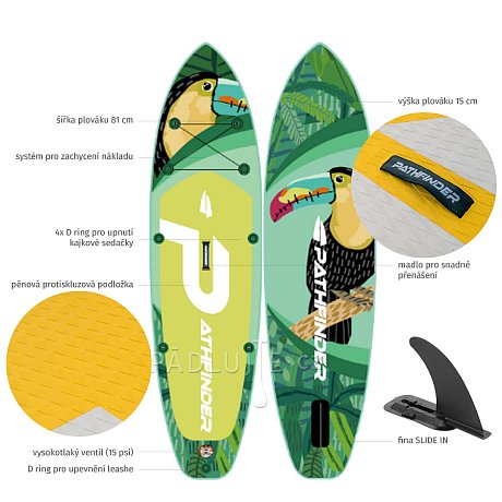 Paddleboard PATHFINDER TOUCAN LEAF 10'2 - nafukovací
