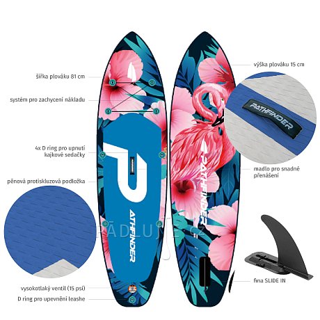 Paddleboard PATHFINDER FLAMIGO BLUE 10'2 - nafukovací