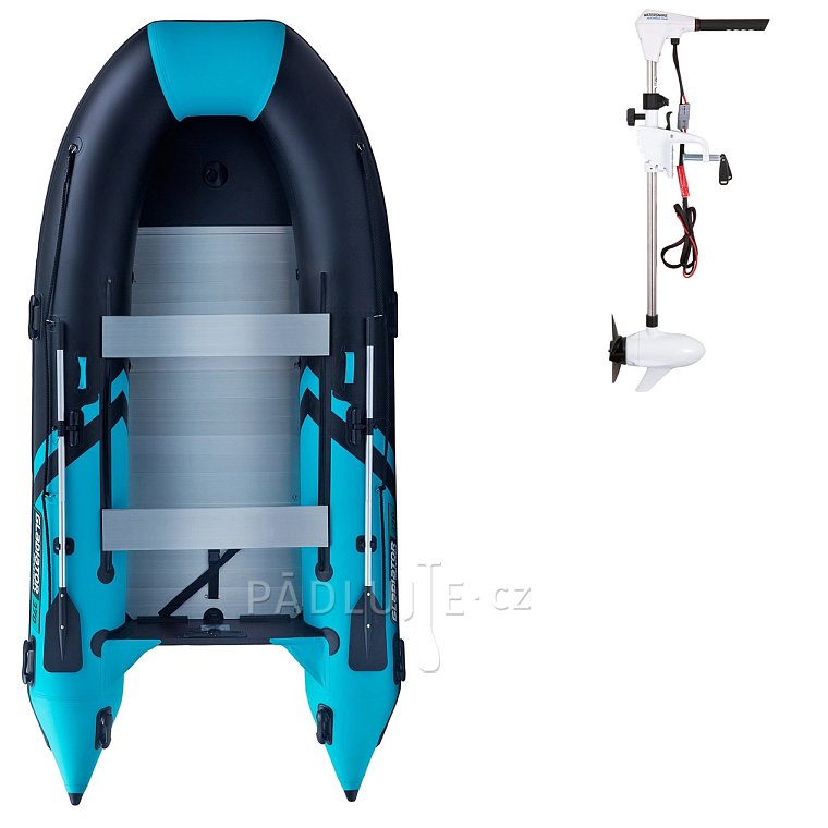 Člun GLADIATOR CLASSIC B370AL black turquoise  - nafukovací člun s hliníkovou podlahou