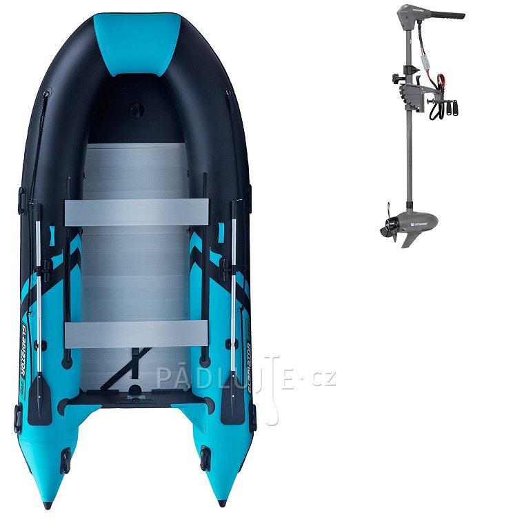 Člun GLADIATOR CLASSIC B370AL black turquoise  - nafukovací člun s hliníkovou podlahou