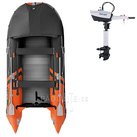 Člun GLADIATOR ACTIVE C420AL orange dark grey - nafukovací člun s hliníkovou podlahou