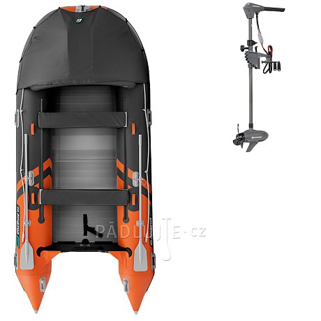 Člun GLADIATOR ACTIVE C420AL orange dark grey - nafukovací člun s hliníkovou podlahou