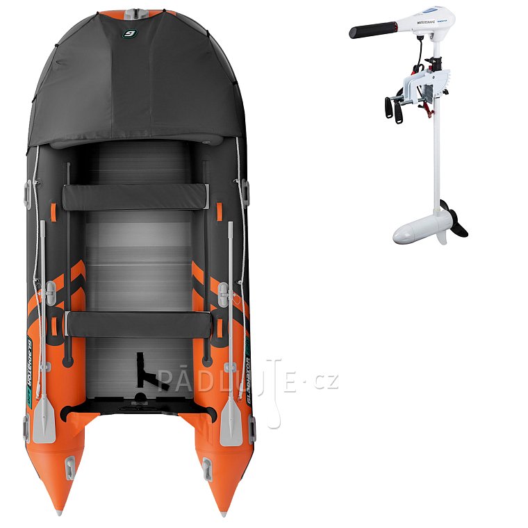 Člun GLADIATOR ACTIVE C420AL orange dark grey - nafukovací člun s hliníkovou podlahou