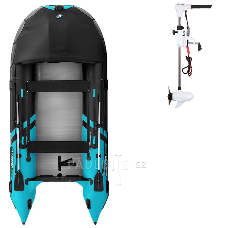Člun GLADIATOR ACTIVE C420AL black turquoise - nafukovací člun s hliníkovou podlahou