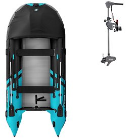 Člun GLADIATOR ACTIVE C420AL black turquoise - nafukovací člun s hliníkovou podlahou