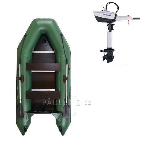 Člun GLADIATOR LIGHT AK280WF green - nafukovací člun s dřevěnou podlahou