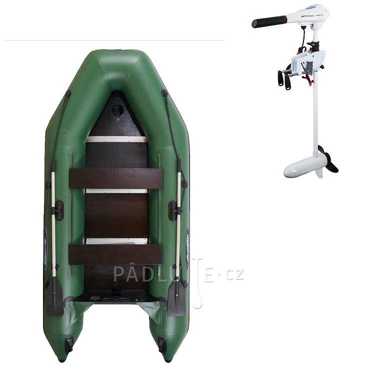 Člun GLADIATOR LIGHT AK280WF green - nafukovací člun s dřevěnou podlahou
