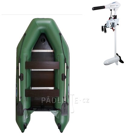 Člun GLADIATOR LIGHT AK280WF green - nafukovací člun s dřevěnou podlahou
