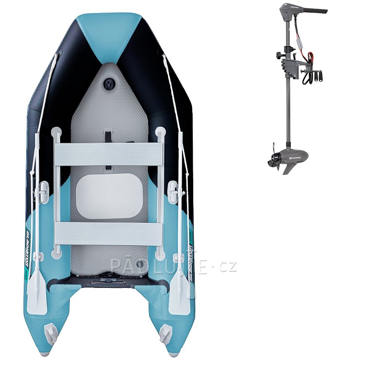 Člun GLADIATOR LIGHT AK300AD black turquoise - nafukovací člun s vysokotlakou podlahou