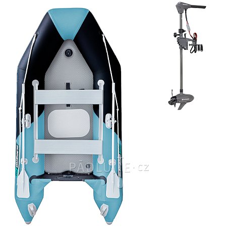 Člun GLADIATOR LIGHT AK300AD black turquoise - nafukovací člun s vysokotlakou podlahou
