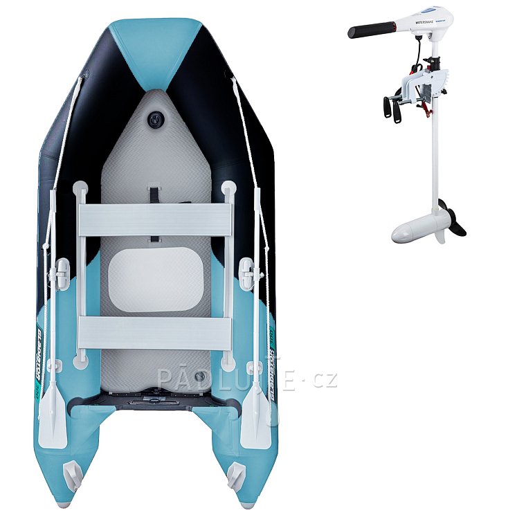 Člun GLADIATOR LIGHT AK300AD black turquoise - nafukovací člun s vysokotlakou podlahou