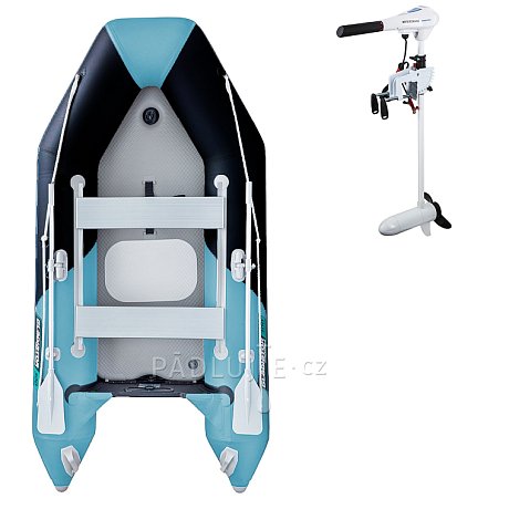 Člun GLADIATOR LIGHT AK300AD black turquoise - nafukovací člun s vysokotlakou podlahou