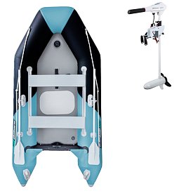 Člun GLADIATOR LIGHT AK300AD black turquoise - nafukovací člun s vysokotlakou podlahou