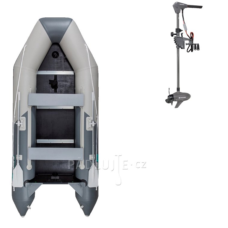 Člun GLADIATOR LIGHT AK300WF light dark gray - nafukovací člun s dřevěnou podlahou