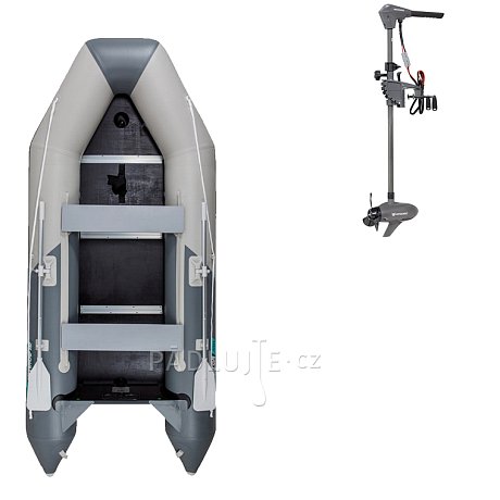 Člun GLADIATOR LIGHT AK300WF light dark gray - nafukovací člun s dřevěnou podlahou