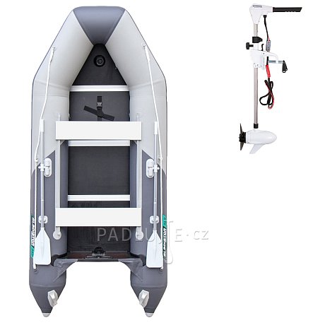 Člun GLADIATOR LIGHT AK340WF light dark grey - nafukovací člun s dřevěnou podlahou