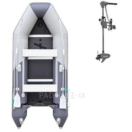 Člun GLADIATOR LIGHT AK340WF light dark grey - nafukovací člun s dřevěnou podlahou