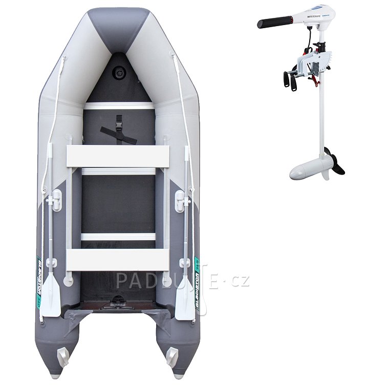 Člun GLADIATOR LIGHT AK340WF light dark grey - nafukovací člun s dřevěnou podlahou