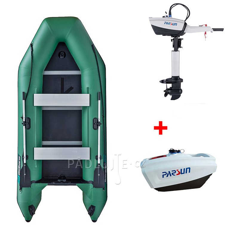 Člun GLADIATOR LIGHT AK340WF green - nafukovací člun s dřevěnou podlahou
