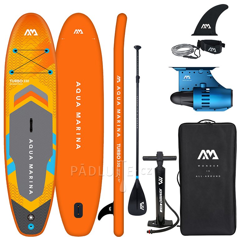 Paddleboard AQUA MARINA GO TURBO 330  10'10'' s  motorem AQUA MARINA BlueDrive S Power fin