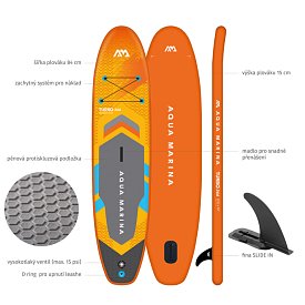 Paddleboard AQUA MARINA GO TURBO 320  10'6 s  motorem AQUA MARINA BlueDrive S Power fin