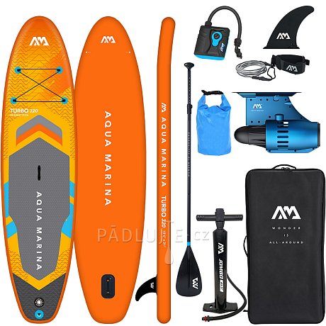 Paddleboard AQUA MARINA GO TURBO 320  10'6 s  motorem AQUA MARINA BlueDrive S Power fin