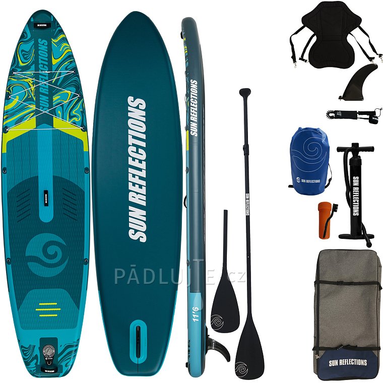Paddleboard SSUP SUN REFLECTIONS XXL 11'6'' COMBO Emerald drift - nafukovací