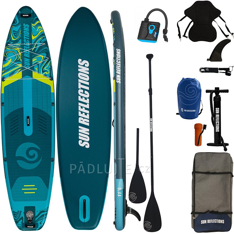 Paddleboard SSUP SUN REFLECTIONS XXL 11'6'' COMBO Emerald drift - nafukovací