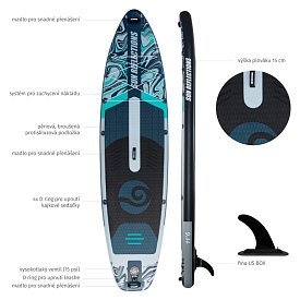 Paddleboard SUN REFLECTIONS XXL 11'6'' COMBO Forest Grey - nafukovací