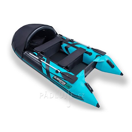 Člun GLADIATOR CLASSIC C330AD black turquoise - nafukovací člun s vysokotlakou podlahou