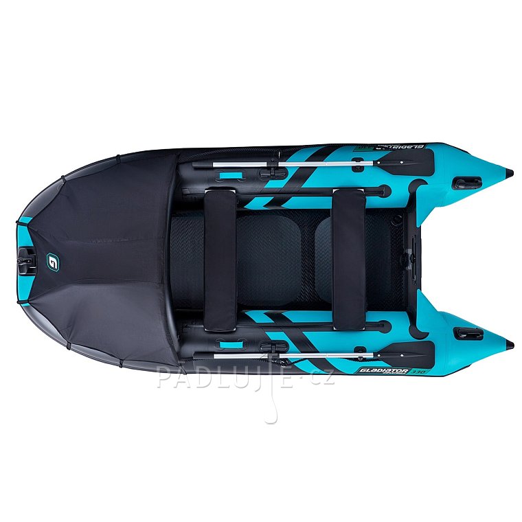 Člun GLADIATOR CLASSIC C330AD black turquoise - nafukovací člun s vysokotlakou podlahou