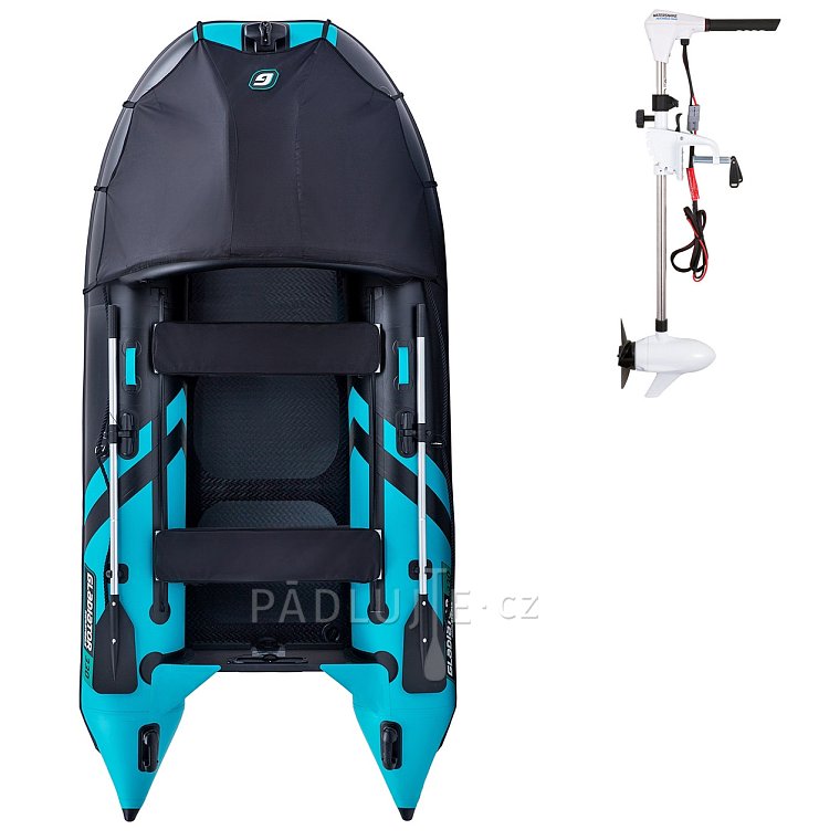 Člun GLADIATOR ACTIVE C330AD black turquoise - nafukovací člun s vysokotlakou podlahou