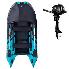 Člun GLADIATOR CLASSIC C330AD black turquoise - nafukovací člun s vysokotlakou podlahou